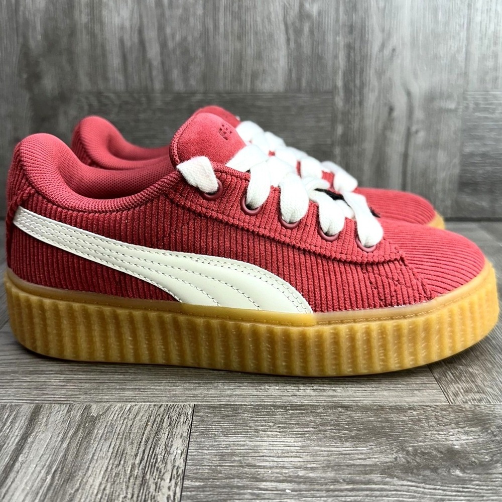 Puma Fenty Creeper Phatty Kids size 2.5c Corduroy Red White Gum Casual Shoes